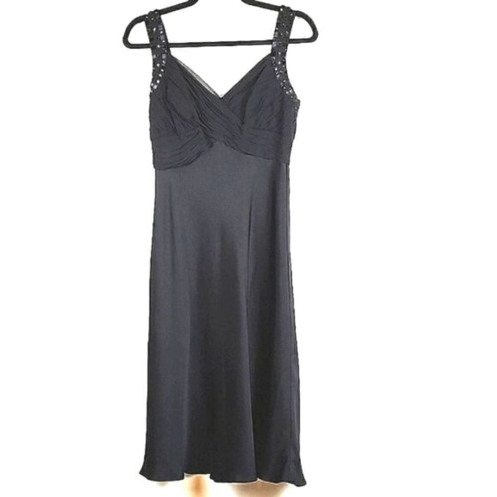 Anne Klein Dancing Till Dawn Silk Special Occasion Cocktail Dress Black Size 6P